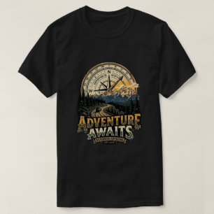 T-shirt Chemise de randonnée compas d'aventure de camping 