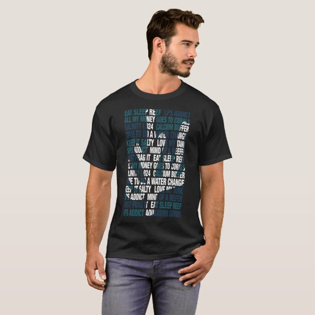 T-shirt Chemise de récif d'aquarium (Devant entier)
