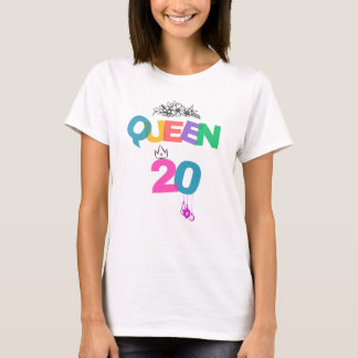T-shirt Chemise de Reine d'anniversaire 20 ans