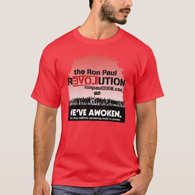 T-shirt Chemise de révolutionnaire de Ron Paul 2008 (Devant)