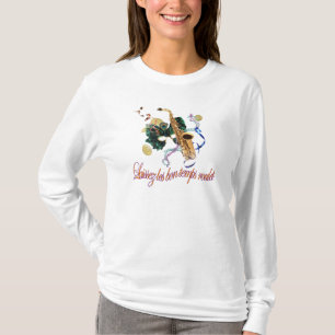 T-shirt Chemise de Roulet de Temps de fève de Laissez Les