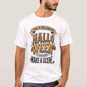 T-shirt Chemise de scène Halloween Gravure vintage Citroui