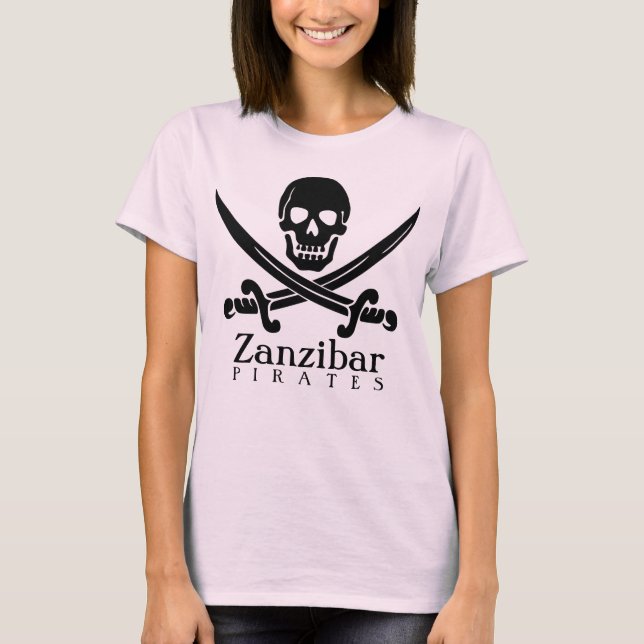 T-shirt Chemise de Scull de Zanzibar Pirates (Devant)