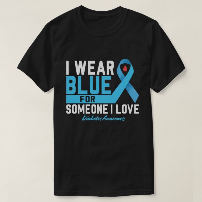 T-shirt Chemise de sensibilisation au diabète, je porte un (Design devant)