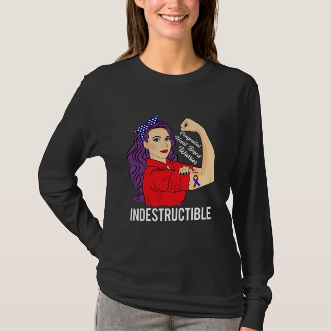 T-shirt Chemise de sensibilisation CHD Maman Guerrier Inde (Devant)
