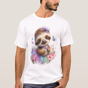 T-shirt Chemise de sloth Safari Arc-en-ciel Été