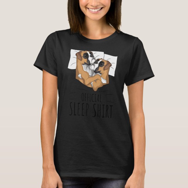 T-shirt Chemise de sommeil officielle de chien de boxe (Devant)