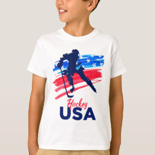T-shirt Chemise de soutien de l'équipe de hockey USA USA L