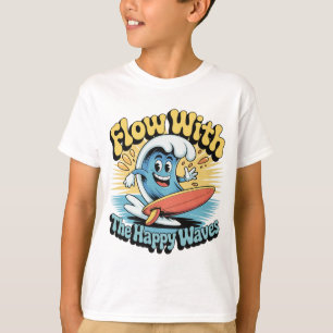 T-shirt Chemise de surf pour enfants Flow With The Happy W