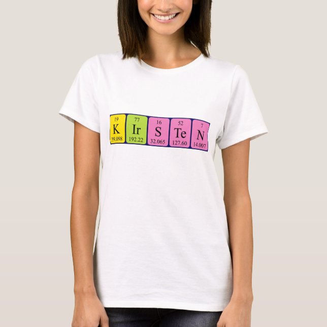 T-shirt Chemise de table périodique Kirsten (Devant)
