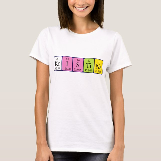 T-shirt Chemise de table périodique Kristina (Devant)
