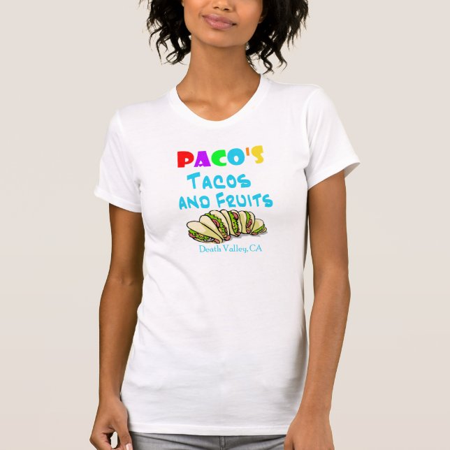 T-shirt Chemise de tacos de Pacos (femme 2-sided adaptée) (Devant)