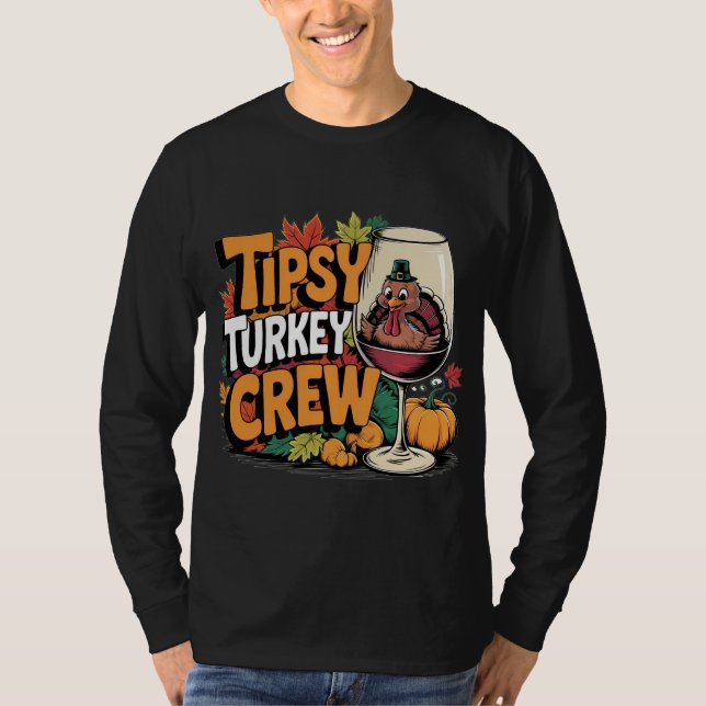 T-shirt Chemise de Thanksgiving pour l'équipage de dinde é (Devant)