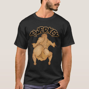 T-shirt Chemise de Thanksgiving Twerkey de base foncée