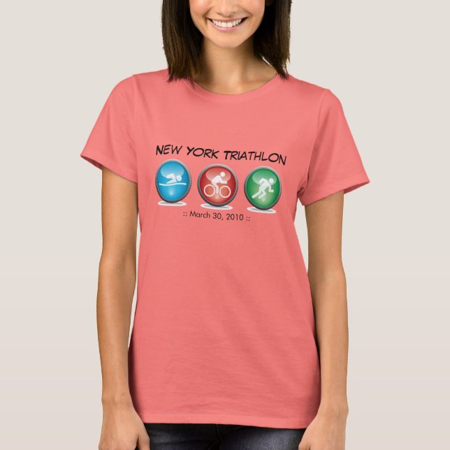 T-shirt Chemise de Triathlon customisée - Baignade, Cycle, (Devant)