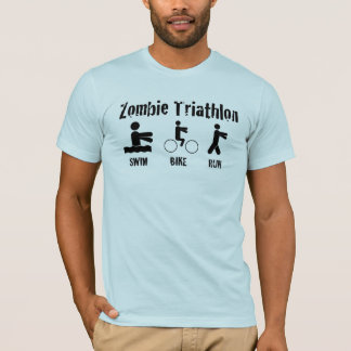 T-shirt Chemise de triathlon de zombi - bain, vélo, et