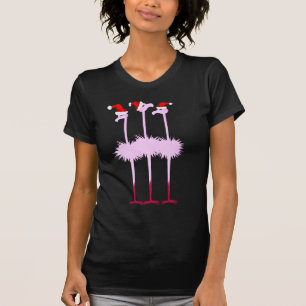 T-shirt Chemise de trois Flamants roses de Noël
