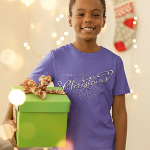 T-Shirt Chemise de vacances de Noël Flocon de neige argent