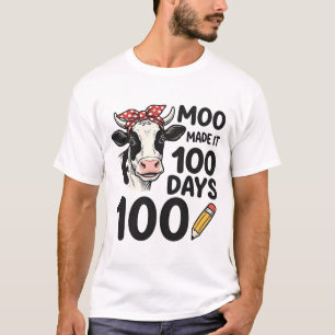 T-shirt Chemise de vache 100 jours Gravure vintage design