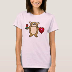 T-shirt Chemise de Valentine avec l'ours de nounours