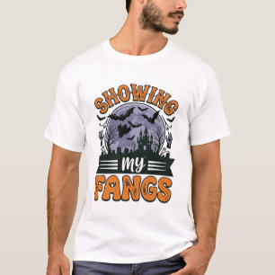 T-shirt Chemise de vampire Halloween vintage montrant mes 