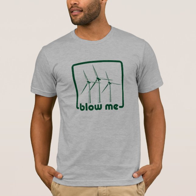 T-shirt Chemise de vert de turbine de vent (Devant)