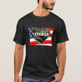 T-shirt Chemise de vétérans de coeur de camouflage