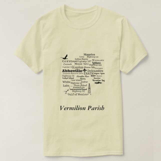 T-shirt Chemise de villes et d'endroits de la Louisiane de (Design devant)