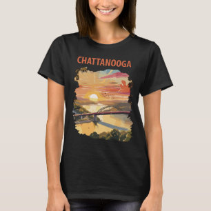 T-shirt Chemise de voyage coucher de soleil orange Chattan