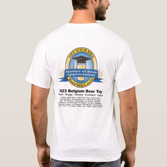 T-shirt Chemise de voyage de bière 2023 Belgique (Dos)