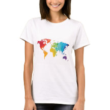 Chemise de voyage de carte du monde dans