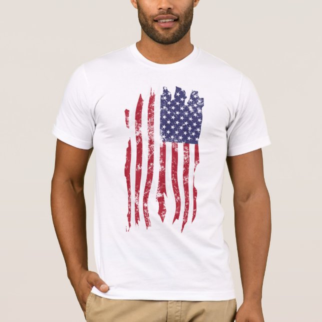 T-shirt Chemise déchirée en lambeaux de drapeau des (Devant)
