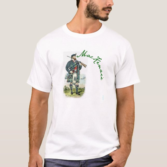 T-shirt Chemise d'écossais du style 2 du Mackenzie de clan (Devant)