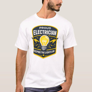 T-shirt Chemise d'électricien fier qui garde les lumières