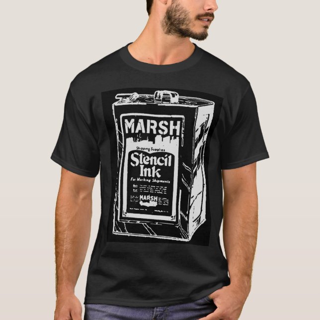 T-shirt Chemise d'encre de pochoir de marais (Devant)