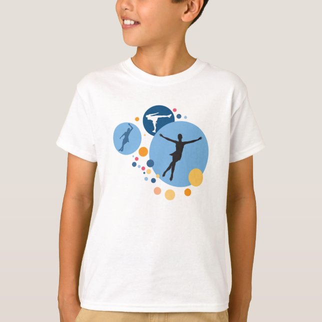 T-shirt Chemise d'enfants - cercles de patin de glace (Devant)