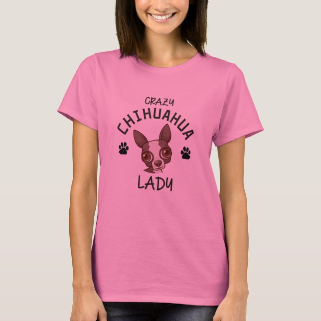 T-shirt Chemise dentée crazy Chihuahua Lady Rainbow Tye Dy (Devant)