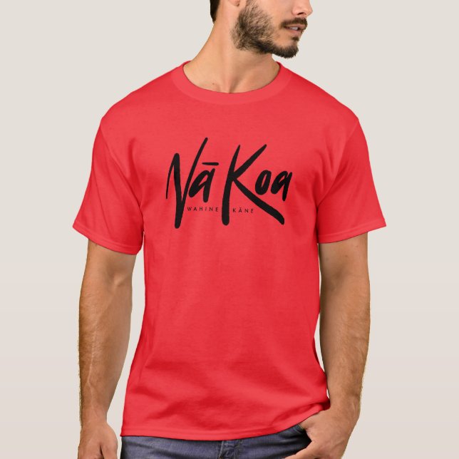 T-shirt Chemise d'entraînement Na Kane Koa (rouge-noir) (Devant)