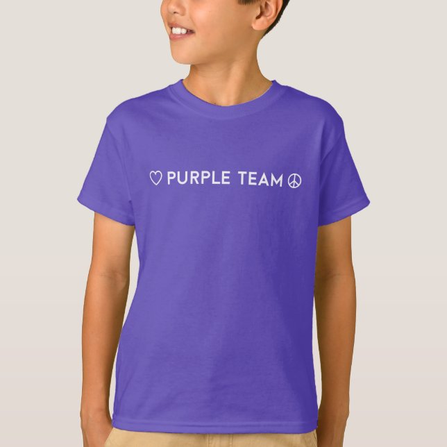 T-shirt Chemise d'équipe violette de guerre de couleur (Devant)