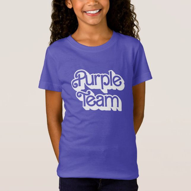 T-Shirt Chemise d'équipe violette de guerre de couleur (Devant)