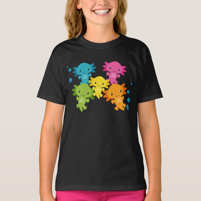 T-shirt Chemise des jeunes filles de la famille Axolotl co (Devant)