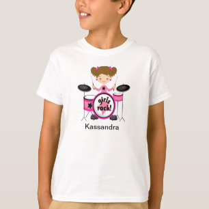 T-shirt Chemise des perles rock sur batterie