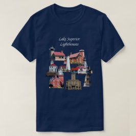 T-shirt Chemise des phares du lac Supérieur lettrage blanc