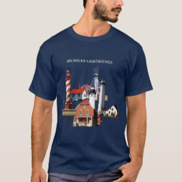 T-shirt Chemise des phares du Michigan foncé