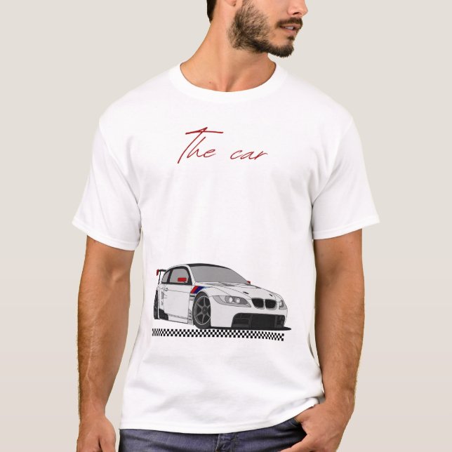 T-shirt chemise design de voiture mens (Devant)