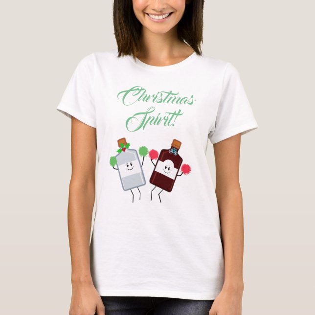 T-shirt Chemise d'esprit de Noël (Devant)