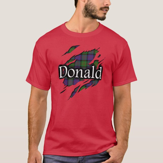 T-shirt Chemise d'esprit de tartan de Donald de clan (Devant)