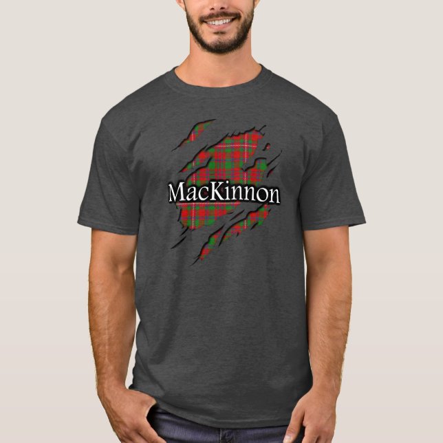 T-shirt Chemise d'esprit de tartan de MacKinnon de clan (Devant)