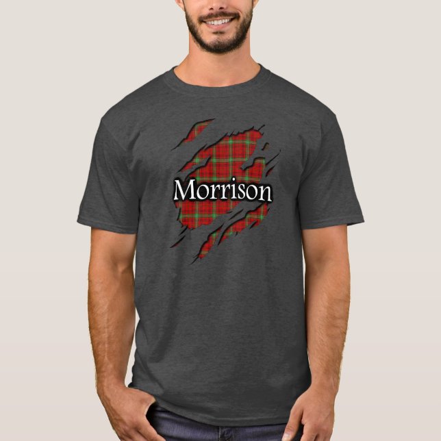 T-shirt Chemise d'esprit de tartan de Morrison de clan (Devant)