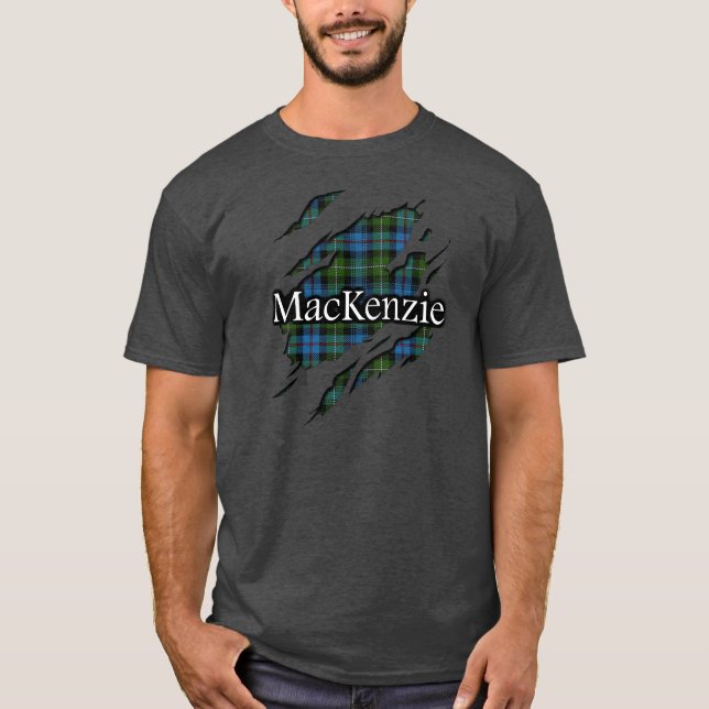T-shirt Chemise d'esprit de tartan du Mackenzie de clan (Devant)